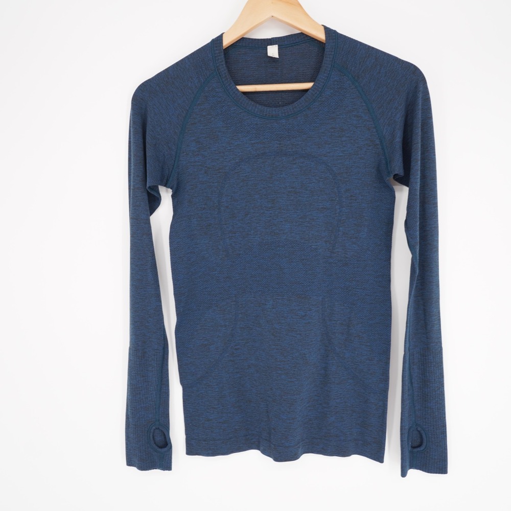 Lululemon Swiftly Tech 2.0 Hip Length Long-Sleeve Shirt Womens 6 Blue Athletic